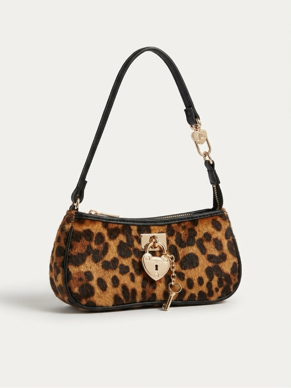 Juicy Couture Leopard Print Mini Bag with Black Trim and Gold Hardware